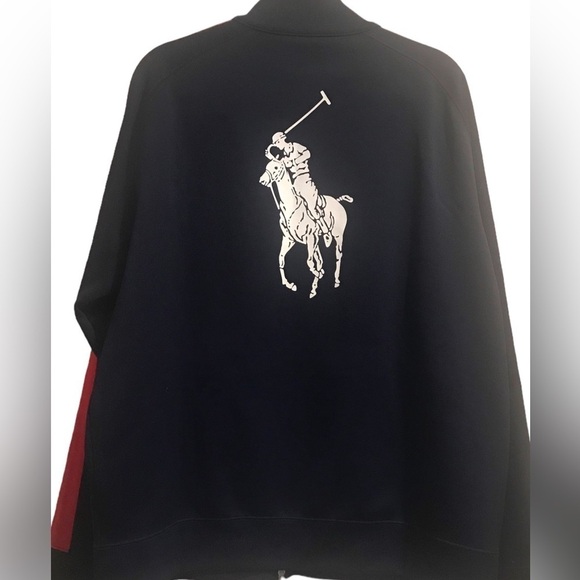 Ralph Lauren US Open Series 2008 Track Jacket Blue Red Stripe Mens X Large - Picture 2 of 8